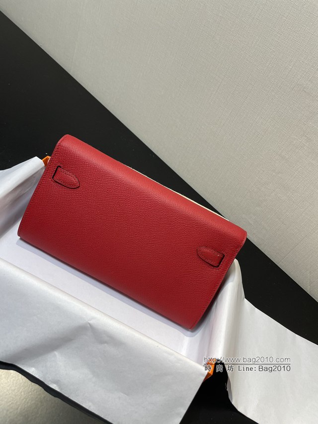 Hermes女包 愛馬仕Kelly woc小挎包 大紅epsom皮凱麗斜挎包  tdh2343